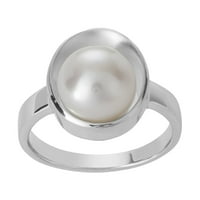 Srebrna ženska srebrna kružna krema Slatkovodna biserna prstena
