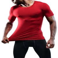 Muška atletska kompresijska majica Osnovni slojevi uski vrhovi kratkih rukava Pakovanje, crno + sivo