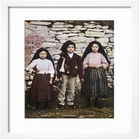 Troje djece Jacinta Francisco i Lucia koji su viziju Fatime ugledali u Portugalu, figurativna uramljena umjetnost tiskana zidna umjetnost koju prodaje Art.com
