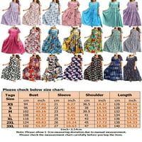 Leuncero ženska ležerna haljina duga haljina labava posada izrez za vrat tunike cvjetne tiskane maxi haljine
