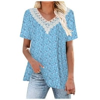 Strungten plus-size za žene za žene plus veličine Ispis kratkih rukava majica za bluze ženske majice