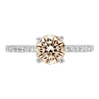 1.51ct okrugli rezani šampanjac simulirani dijamant 14k bijeli zlatni godišnjički angažman prsten veličine
