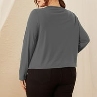 Plus veličina Ženska majica s dugim rukavima Casual O izrez za izrez Knit vrhovi pulover