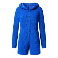 Ženski PJS, ženski kombinezon s kapuljačom s dugim rukavima Pajamas casual zimske toplo za spavanje