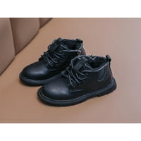 Zodanni Unise Kids Combat Boot bočni patentni zatvarač Zglobovi lug potplat toplo čizme Dječje dječake Ležerne pločice Dječja udobna cipela plišana cipela crna 7.5toddlers