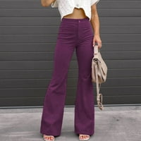 Ženske hlače Slim Fit Udobni džep u boji Ležerne prilike putnice Purple s na klirensu