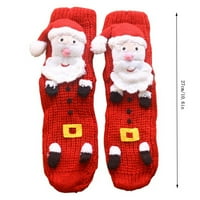Virmaxy ženske božićne čarape trodimenzionalne slatke crtane vunene čarape zadebljane toplo hladno spavanje