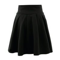 Haxmnou Ženska moda visoki struk Tutu višebojni nagledne čvrste kratke suknje Fluffy suknja crna l