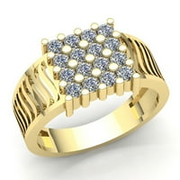 0.33carat okrugli rez dijamantski muški rubni prsten za angažman, puna 18k ruža, bijela ili žuta zlato