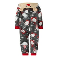 Podudarni obiteljski božićni onie pidžami setovi na kapuljačom Elk Antler s kapuljačom sa zatvaračem