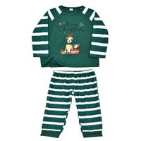 Binpure Christmas Obiteljski pidžami, životinjski tisak za štampanje + prugasti pant za rub