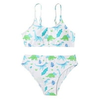 Djevojke Djevojke Baby kupaći kostimi Dinosaur uzorak visokog struka Bikini set za kupanje Ljeto plaža