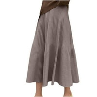 Ženska povremena suknja Srednja dužina elastična visoka struka pletena džemper nastanka retro pune boje