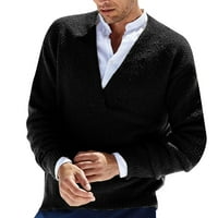 Sngxgn muški rebrasti tanak fit pleteni kabl dugih rukava pleteni džemperi za muškarce, sive, veličine