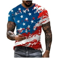 Mchoice 4. jula odijelo patriotsku majicu za majicu Muške američke zastave USA Flag Star Stripes Print Top Tees