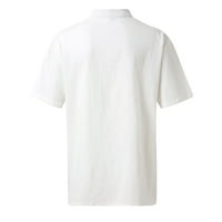 Posteljina za muškarce Jesen zimski vintage casual linen čipka majica kratkih rukava Top bluza