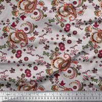 Soimoi crna pamučna kambrska tkaninska tkanina cvjetna i paisley ispis tkanina od dvorišta široko