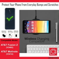 Capsule Case kompatibilan sa AT & T Fusion Z V340U [otporan na otporan na jaknu dežurnu dizajn Žene Girly Style Pink Black Telefon CASE] za AT & T Motivate v341u