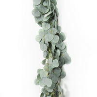 6FT smrznuti zeleni umjetni eukaliptus srebrni dolar list vino viseći biljni zelenilo lišće Garland