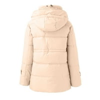 FVWitlyh pletene jakne za žene Žene Parka dugi kaputi Hood Warm Winter Puffer zgušnjava postrojena odjeća