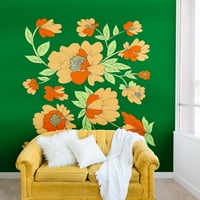 Rosie cvjetni zidni zidni mural, ukupna težina proizvoda: lb., ukupna širina: 144