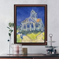 Crkva na Auversu Vincent Van Gogh uramljena zidna umjetnička štampa, zidni dekor za vaš ured ili dekor dnevne sobe, 11x14, 2441