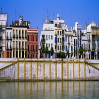 Zgrade na rijeci Riverside, Reke Guadalquivir, Sevilja, Provincija Seville, Andaluzija, Španija Poster Print