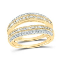 Dijamantna ponuda 14KT Žuto zlato Žene Baguette Diamond Wrap Enhancer Wedding Band CTTW