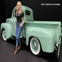 CAR Girl u Tee Rachel Figura, crno-plavi - američki diorama - skala figurica - Diorama dodatna oprema