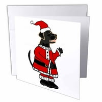 Funny Black Labrador Retriever Santa Claus Božićne čestitke sa koverti GC-288095-2