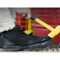 Eloshman Unise zaštitna čizme visoke vrhunske sigurnosne cipele uspljene radne cipele vanjske čelične nožne tenisice otporne na klizanje crna 8,5