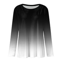 JPGIF Žene dnevni vrhovi dugih rukava udobna gradijentna bluza za bluzu na vrhu casual dugih rukava tunika okruglih pulovernih majica