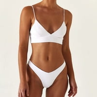 B91XZ kupaći kostimi za žene čipkasti kupaći kostim up set visokih žena gore čvrsta dva rezana bikini push kupaći kostimi tankinis set bijeli, s