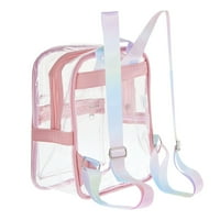 Clear Mini ruksak sa prednjim džepom i vezati kaiševe za bojenje, prozirni ruksak za koncerte, sportski događaji