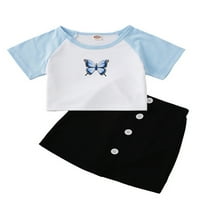 Gupgi Toddler Baby Girls Ljetne kratke hlače Kidske majice Crop Tops set hlača