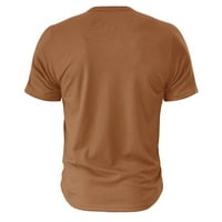 Ležerne majice za muškarce Labavi fit Solid Collect Dugme V-izrez kratkih rukava Bluza Summer Trendy