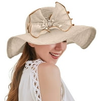 Yubnlvae Sun Hats Žene Ljetna haljina šešir široki list cvijet mladenke za tuširanje šešica šešira