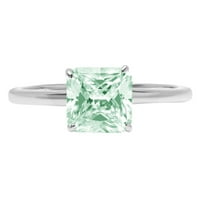 1.0ct Asscher Cut zeleni simulirani dijamant 14k bijelo zlato graviranje izveštaja godišnjice Angažovanje vjenčanog pasijansa veličine 5