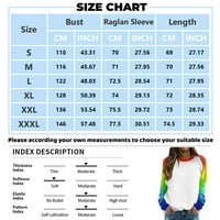 MLQIDK Womens dugih rukava gradijent boja Print tisak dugih rukava pulover na vrhu casual opuštene fit