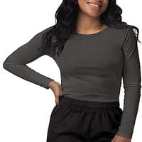 Capreze Women TEE Crew Crt majica Majica pune boje T-majica Slim Fit Tunic Bluza Dugi rukavi Tamno siva 2xl