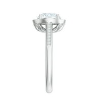 1. CT okrugli rez Moissnitni prsten, zaručni prsten za žene, srebrna srebra, US 4.50