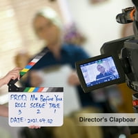 * * 9in akrilni film Clapboard Direktori filmova Clapper ploča Slate Cut Action Scene Besplatno Clap Board Dry Erase s višebojnim štapovima
