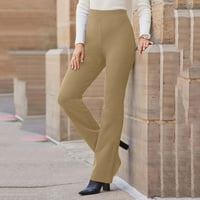 Ženske tanke fit solid pants pants jesen ljeto casual ravno noge duge pantalone na bačva zvona na prodaju
