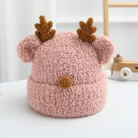 Dyfzdhu Toddler Babys Boys Girls Wone Hat Slatka jelena pulover šešir zadebljani bebini pletiv zimski