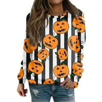 Ženska casual moda Halloween Print dugih rukava O-izrez TOP Bluza