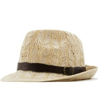 Kape u obliku slame slame kaubojski šešir w perla obloga, zapadna kaubojka, prirodna