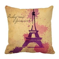 Elegantna šipka Eiffelovog tornja i kaligrafski jastuk jastučni jastuk jastuk za zaštitu dve strane