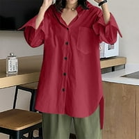 Hoksml slatki vrhovi, plus veličine Ženska ležerna pulover V-izrez Top košulje u boji
