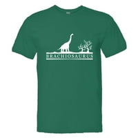 Pleasemetees Mens Brachiosaurus Edukativni dinosaur Jurska HQ ​​Tee