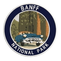 Nacionalni park Banff - 3,5 - željezo za patch Novelty Applique - Prirodni životinje Nacionalni parkovi i šuma Trails Planine BEARS Rijeke Jezera - Turistički odmor